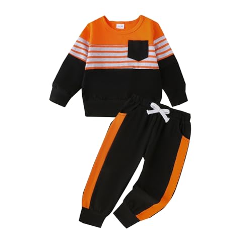 Image of FOCUTEBB Toddler Boy Clothes Baby Boys Fall Winter Outfits Long Sleeve Sweatshirt Top Jogger Pants Set Boys Outfit Set 12M-4T