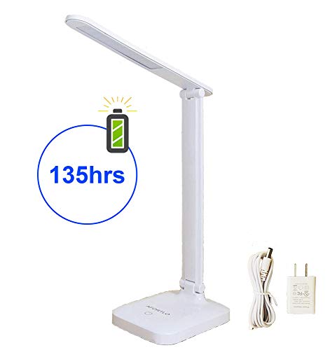 135hrs Rechargeable Battery Powered LED Desk Lamp,AFORTLO Cordless Study Book Reading Light