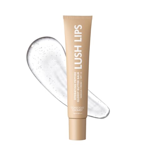 Conscious Chemist® Peptide Lip Balm SPF15 – Vanilla Creme | 24 hr Hydration & Moisturizing Lip Balm for Dark & Pigmented Lips | Sun Protection | Soothes Dry Lips & Repair Moisture Barrier – 15g