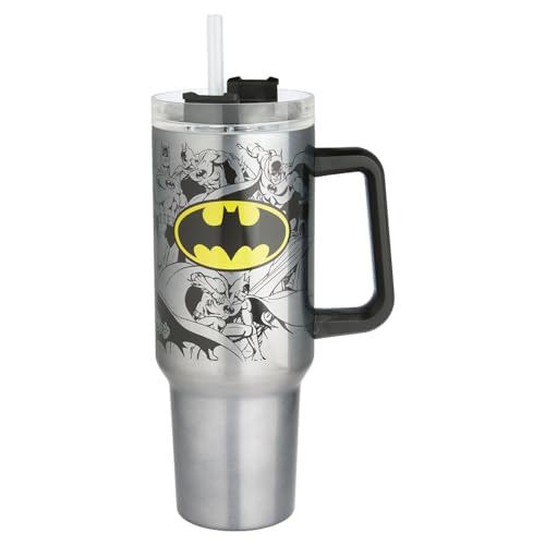 Spoontiques DC Comics Stainless Steel Travel Mug, 40oz - Double Wall Insulation, Sturdy...