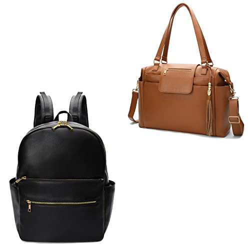 Omanmoli Diaper Bag Tote Leather Diaper Bag Backpack Large Tote Diaper Bag & Diaper Bag Backpack Baby Diaper Bag Leather Diaper Bag Backpack