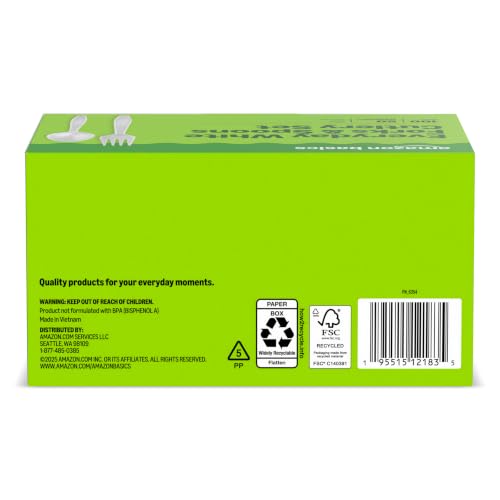 Amazon Basics Disposable Everyday White Forks & Spoons, 100 Count - image 5