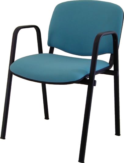 SEDIA CON BRACCIOLI 4 GAMBE IMPILABILE, SEDILE E SCIENALE RIVESTITO IN TESSUTO O FINTA PELLE, TELAIO VEN. NERO (1)