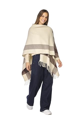 Image of Women's Shawl Wrap Poncho Ruana Cape Cardigan Sweater Open Front for Fall Winter Spring