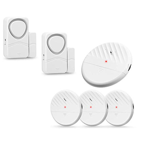 WSDCAM Window Alarm for Home Security System, 4 Pack Glass Break Alarm & 2 Pack Magnetic Alarm