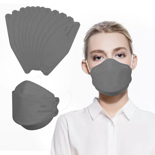 Image of Borje KN95 Face Masks for Adults 50 Pack, 5-Ply Grey Disposable Face Mask Against PM 2.5 Smoke & Dust, Filtration Efficiency 95%