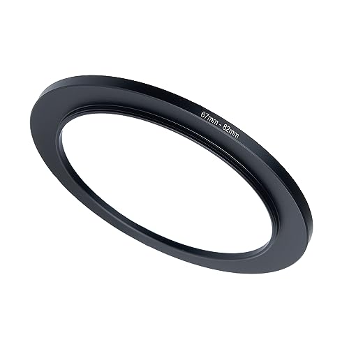 Image of 67mm to 82mm Step-up Adapter Rings Filter Adapter Black Metal Step Down Filter Ring Adapter Compatible with All Brand UV CPL ND Camera Lens Filter Stepping Rings (67mm-82mm)