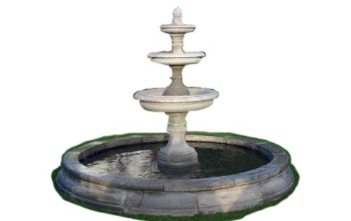 stone garden water fountain. 6ft 8inch 3tier classic fountain and 9ft 10inch double pool surround self contained garden water feature
