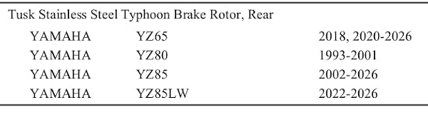 Tusk Stainless Steel Typhoon Rear Brake Rotor Compatible with Yamaha YZ65 2018, 2020-2026, YZ80 1993-2001, YZ85 2002-2026 Replaces OEM BR8-2582W-00-00, 5PA-2582W-00-00, B4B-2582W-01-00 by TUSK - Image 2