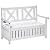 Outsunny Patio Wooden Bench with Storage Box, 29 Gallon Outdoor Storage Bench, Large Entryway Deck Box w/Unique X-Shape Back, for Deck, Porch & Balcony, White