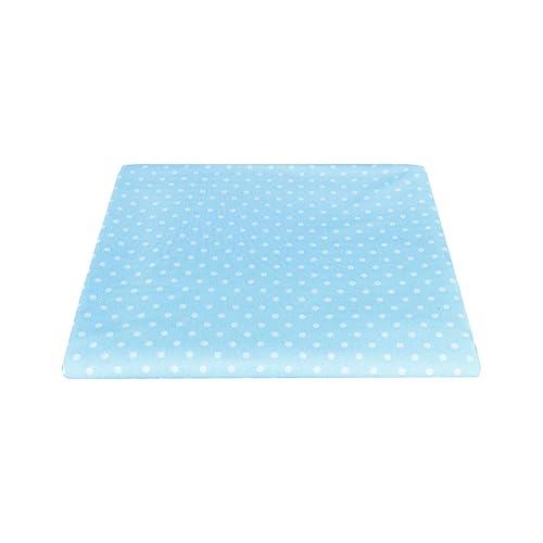 Tissu Tissu Loneta Coton Fantaisie Imprimé Décor Maison Nappes Coussins Tapisserie Rideaux H 280 cm (Pois Petit Bleu clair-Blanc, Mètre (100 x 280 cm))