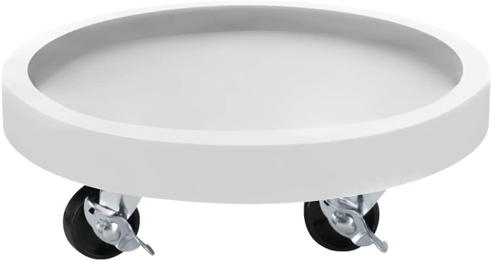 Support de fleurs de 30 cm avec frein et finitions blanches épurées