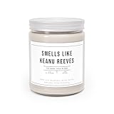Smells Like Keanu Reeves Candle - Pop Culture Fan Gift - Soy Wax Candle 9Oz, White