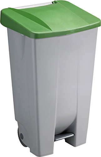 Poubelle à roulettes 120 l helit h2405551 grand volume conteneur de tri extérieur