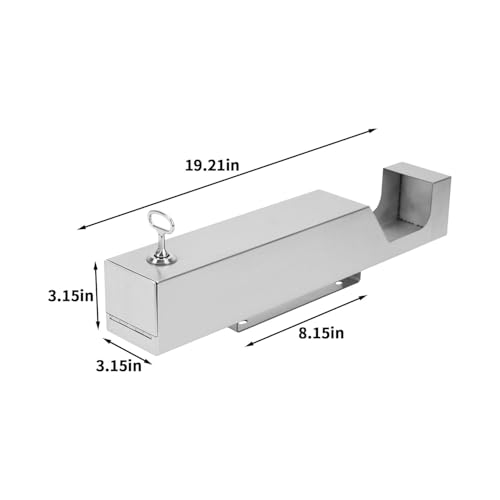 Posacenere da parete con serratura, in acciaio inox, contenitore per cenere per sigarette, impermeabile, contenitore per rifiuti esterni con chiave