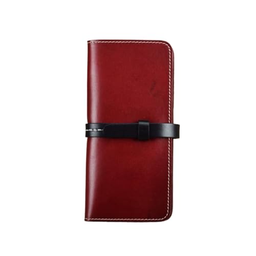 Women's Money Clips Business Wallets Cowhide Card Cases Genuine Leather Coin Purses Handbags (Red)