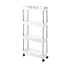 Olliwon Carritos Auxiliares para Cocina y Baño, 4 Alturas con Ruedas, Ideal como Almacenaje Adicional para Cocina, Vestíbulo, Dormitorio o Oficina - Blanco