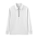 Shunking Mens Textured Sweatshirts Classic Basic Solid Casual 1/4 Zip Pullover Fashion Tops Trendy Polo Shirt Long Sleeve (White, 3XL)