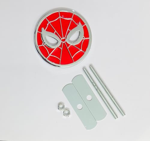 Image of Emblems for Car & Bike Metal Lo.go and Grill Me.tal Lo.go, Auto Accessories for Car Emblem 3D Badge Auto Racing Sport Sticker Grand Tourer Decal. (Chrome RED Spiderman Grill Logo)