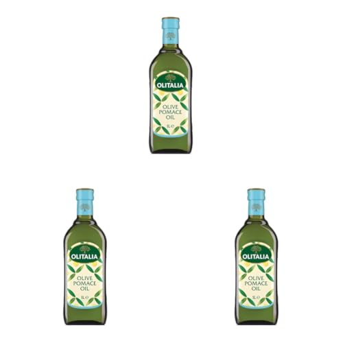 Image of Olitalia Pomace Olive Oil • Light Taste, High Smoke Point Imported Italian Cooking Olive Oil • Ideal for Indian Cooking, Frying, Sauteing & Baking, 33.81 fl oz ℮ 1 l (Pack of 3)