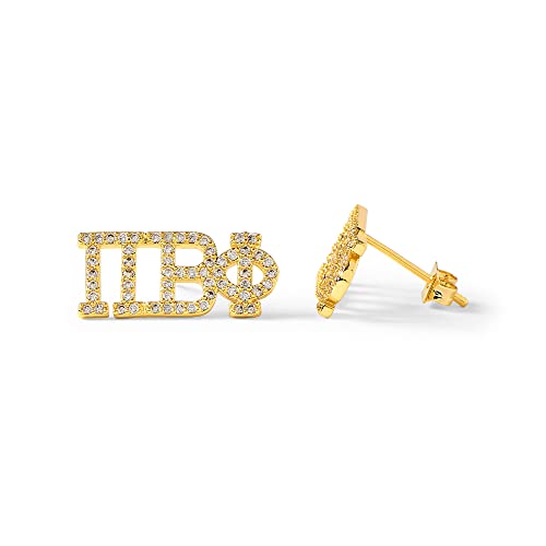 Sorority Shop Pi Beta Phi Earrings — PBP 18K Gold Plated Sorority Gifts Earrings, Long-Lasting Pi Beta Phi Gifts for Women