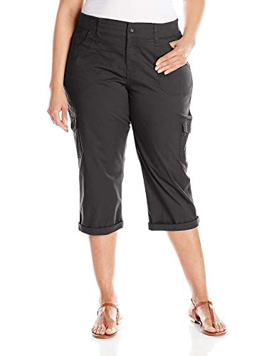 Lee Women s Plus-Size Relaxed Fit Austyn Knit Waist Capri, Black, 18W Medium