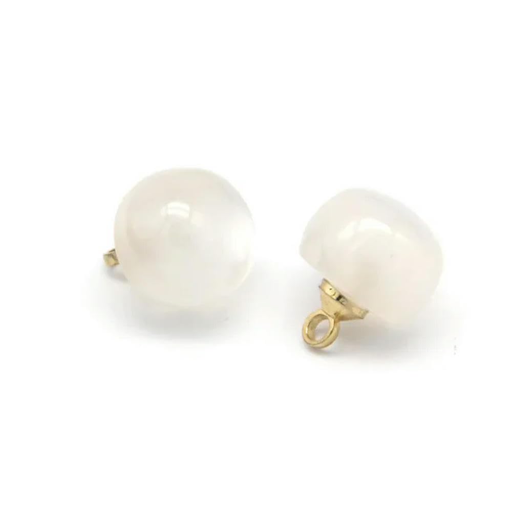 bottone di metallo, bottone di perle di metallo 100 pz Resina Trasparente Gambo In Metallo Perla Bottoni for Abbigliamento Camicia Abito Camicetta Rotonda Qualità Accessori for Cucire FAI DA TE