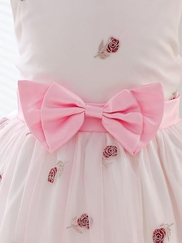 Image of TAGAS Girls' Long-Sleeve Floral Party Dress with Big Bow||Baby Girl Dress|| Frock for Girls|prinsses Dresses | Dress for Girls|