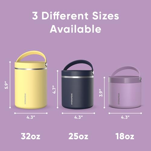 Image of Hydrapeak 18oz Stainless Steel Vacuum Insulated Food Jar for Hot Food and Cold Food, Wide Mouth Leak-Proof Soup Jar for Adults, 10 Hours Hot and 16 Hours Cold (Lavender)