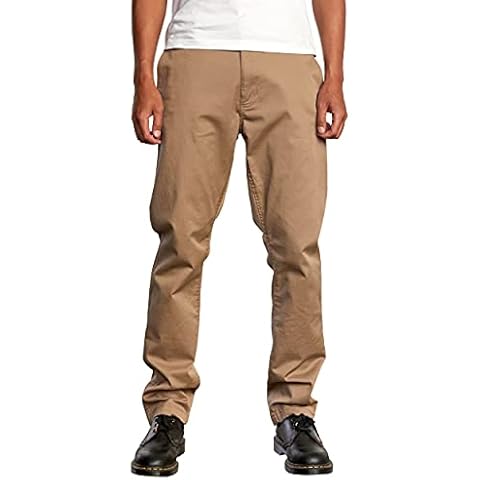 RVCA mens Straight Fit Stretch Chino Pants, Rvca Stretch Chino Pant/Dark Khaki, 34 US Cover