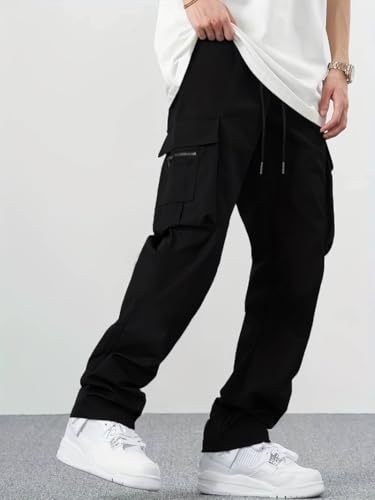 Image of TAGDO Men's Casual Techwear Drawstring Cargo Pants Hiphop Baggy Pants (2024)