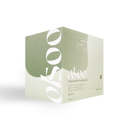 OLSOO Clean Face Towels XL® – 100% Viscose, OEKO-TEX Certified, Ultra Soft Disposable Towels, Super Absorbent & Eco-Friendly for All Skin Types (50 Count)