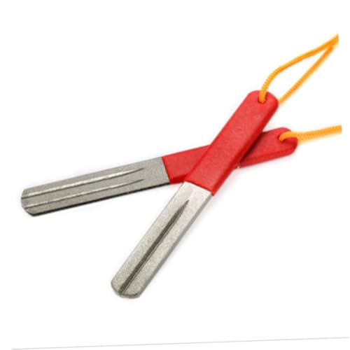 Abaodam ダブルサイド魚釣り針シャープナー 電着ダイヤモンドファイル 両面砥付き フック用研削ツール 携帯便利なランループ付き