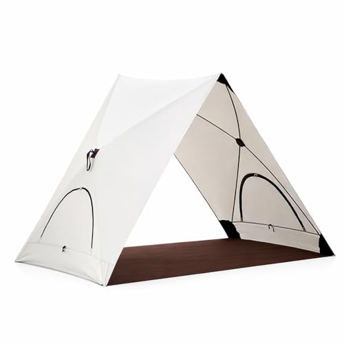 Beach Tent Sun Shelter for 3-5 Person with Sand Anchor Sun Shelter Canopy UPF 50 UV Protection Lightweight & Easy Setup Beach Shade Canopy Portable Beach Shade Tent Beach Cabana (Beige)