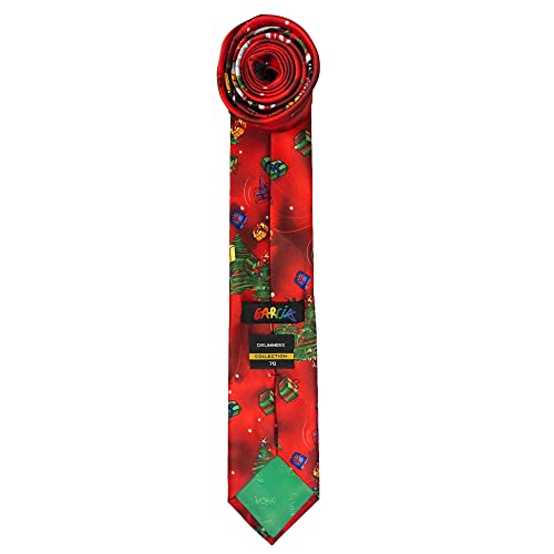 Jerry Garcia Official Men's Merry Christmas Collection Red Drummers Artwork Penguins Band Igloo Regular Length Neck Tie, Regular - 58 Inch #TOP1