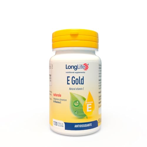 Immagine prodotto: LongLife® E Gold 90u.i. | Vitamina E in forma di d-alfa-tocoferolo | Elevata attività biologica | Azione antiossidante | 3 mesi di trattamento | Senza glutine