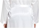 DQSSYTTX Groom Wedding Robe with Pocket Bronzing on The Back White Silk Bathrobe for Men Wedding Party Sleepwear Kimono Robe