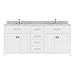 Virtu USA MD-2072-WMRO-WH-NM Caroline Bathroom Vanity 72 inches White