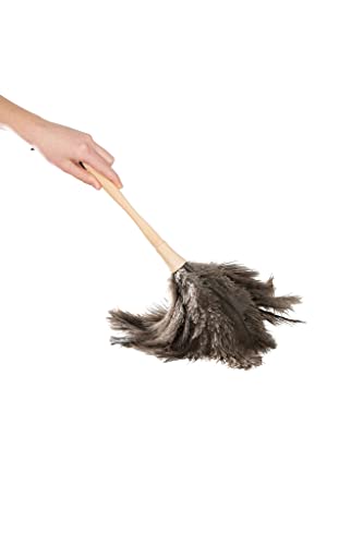 Image of Superio Ostrich Feather Duster Fluffy Dust Remover, with Wooden Handle Reusable for Cleaning Homes, Ceilings, and Furniture (3 Pack) (1 Pack)