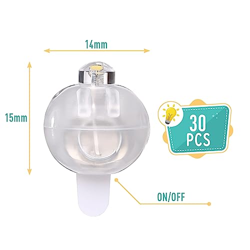 Encham 30 Stück LED Ballons Lichter Warmweiß mini Led Lichter für Ballon Gechenkenbox Geburtstag Party Deko Hochzeit Halloween Weihnachten Beleuchtung