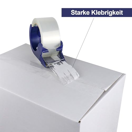 BOMEI PACK Paketklebeband Transparent, 48mmx66m Kein Geräusch Klebeband für Verpackungen, Umzug und Porto, 2er set Packband Transparent Rollen Ideal für Kartons und Paketbänder