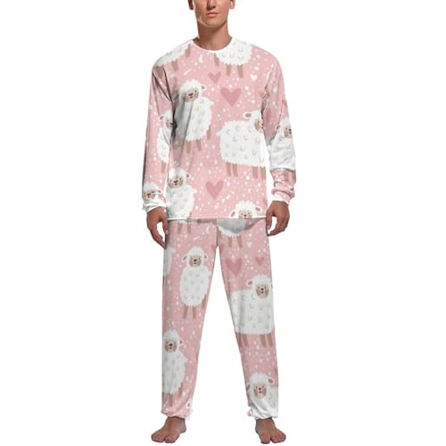 Ensemble de pijama homme agneau dessin animé pour soirées cocooning