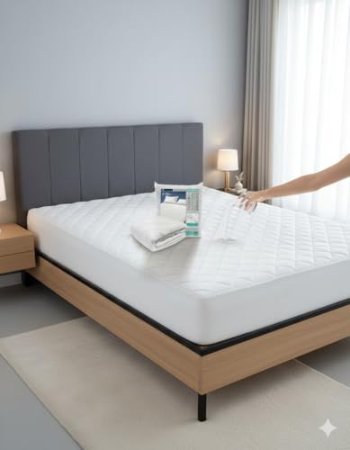 Catálogo para Comprar On-line Cubre Colchon de Plastico que puedes comprar esta semana. 44 RED VELVET Cubre Colchón Impermeable Premium - Protector Acolchado, Microfibra 75 gsm, Hipoalergénico y Transpirable - Ajuste Elástico Reforzado Colchones Altos (45 cm) (Blanco,...