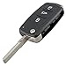 Key Fob Cover Folding Flip Keyless Entry Remote Car Key Shell Case Compatible with Volkswagen Golf Beetle Jetta Caddy Polo Scirocco Sharan Tiguan Touran Transporter Up 3 Buttons 1PC