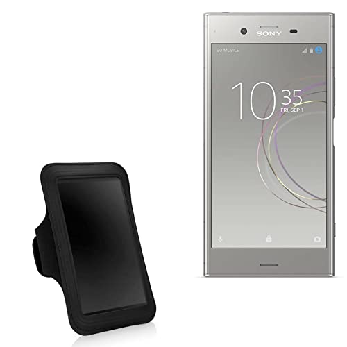 BoxWave Case Compatible with Sony Xperia XZ1 - Sports Armband, Adjustable Armband for Workout and Running for Sony Xperia XZ1 - Jet Black