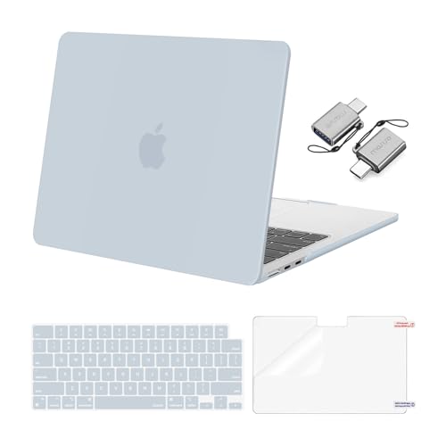 Image of MOSISO Compatible with MacBook Air 13 inch Case M5 2026 M4 2025 M3 M2 2024-2022 A3449 A3240 A3113 A2681, Hard Shell&Keyboard Cover&Screen Film&Type C for MacBook Air 13.6 inch Case, Baby Blue