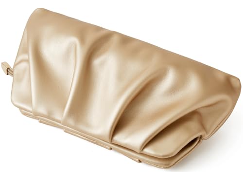 Image of Women's Clutch Purse,Evening Bag for Women Ruched Clutch Purse Detachable Metal Chain Crossbody Bag