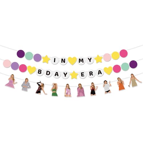 In My Birthday Era Banner Friendship Bracelet Garland for Singer Bday Party