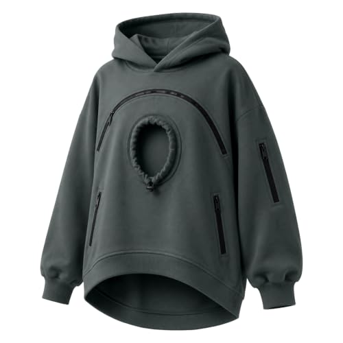 Cat Carrying Hoodie Unisex Oversized Cute Fleece Zipper Dog Pouch Hoodie - image 4