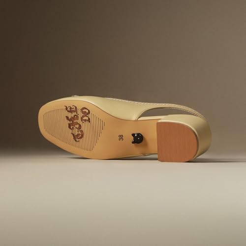 Image of Theater Women Doris Slingback Block Heels | Bow Detail Round Toe Sandals | Stylish & Comfortable for Casual, Office & Semi-Formal Wear